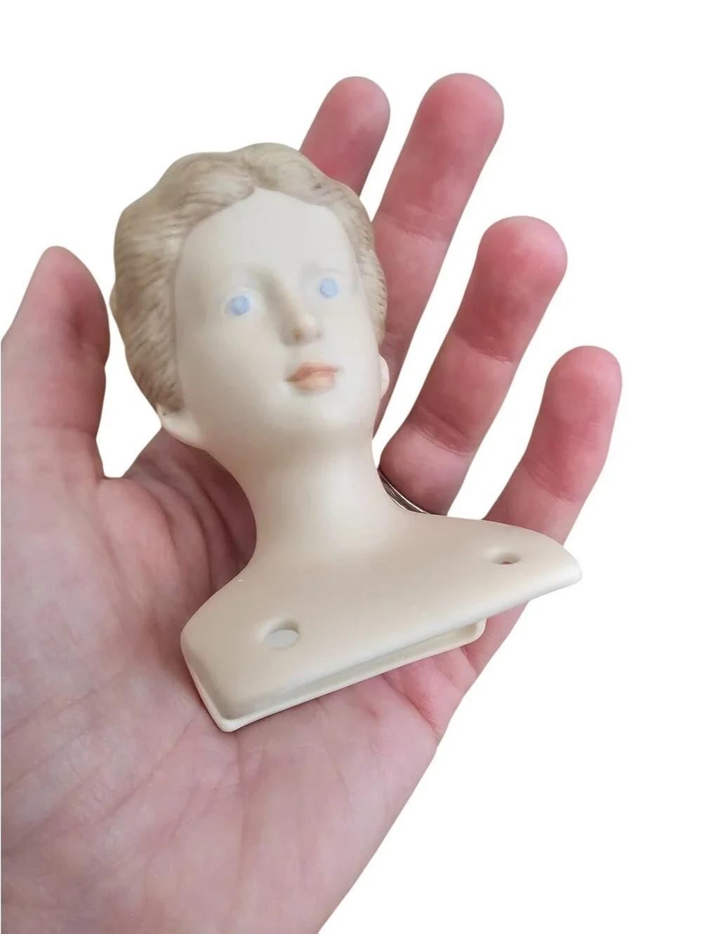 Vintage 1998 Hand Ppainted Bisque Doll Bust Head 
